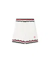 Casablanca Chevron Crochet Bermuda Shorts In White