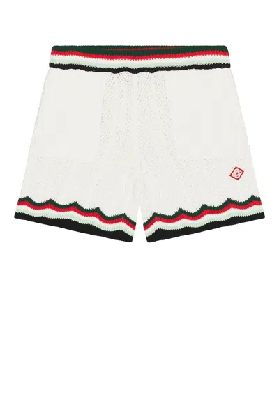 CASABLANCA CHEVRON FAUX CROCHET SHORTS