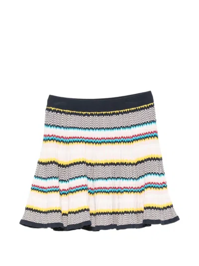 Casablanca Chevron-knit Mini Skirt In Multi