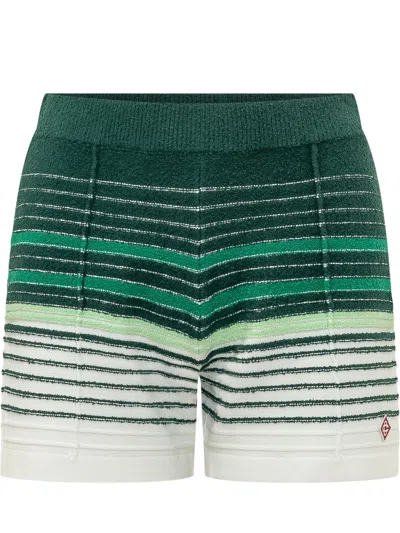 Casablanca Chic Boucle Loop Mini Shorts In Green