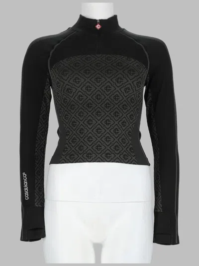 Casablanca Chic Monogrammed Mini Top In Black