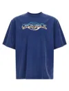 Casablanca Oversized T-shirt With Chrome Text Print In Blue
