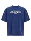 Casablanca Oversized T-shirt With Chrome Text Print In Blue
