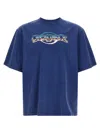 Casablanca Oversized T-shirt With Chrome Text Print In Blue