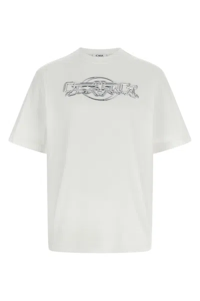 Casablanca Logo Crew Neck T-shirt In White