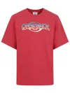 Casablanca Oversized Red Cotton T-shirt With Graphic Front Print In Red