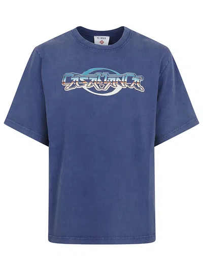 CASABLANCA CHROME TEXT PRINTED OVERSIZED T-SHIRT