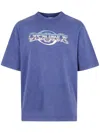 Casablanca Oversized T-shirt With Chrome Text Print In Blue