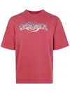 Casablanca Oversized Red Cotton T-shirt With Graphic Front Print In Red