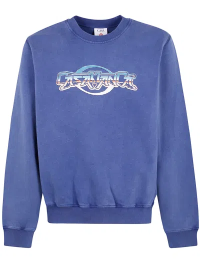 Casablanca Logo-printed Sweatshirt In Blue