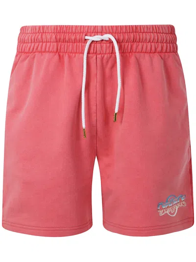 Casablanca "chrome Text" Printed Sweatshorts In Pink