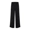 Casablanca Black Jacquard Trousers With Grey Logo Pattern In Black