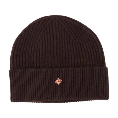 Casablanca A-hat-090-01 Ribbed Wool Beanie In Brown