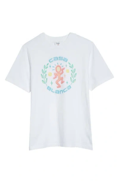 Casablanca Classic Fit Dance Joy Organic Cotton Graphic T-shirt In White