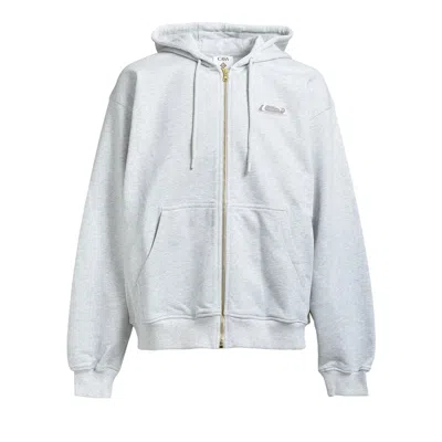 Pre-owned Casablanca Classic Full Zip Hoodie 'grey Marle' | Men's Size L In Gray