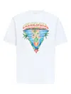 Casablanca Graphic Print Organic Cotton T-shirt With Ribbed Neckline In White