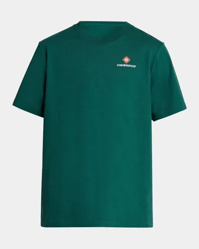 Casablanca Classic Logo Cotton Crewneck T-shirt In Green