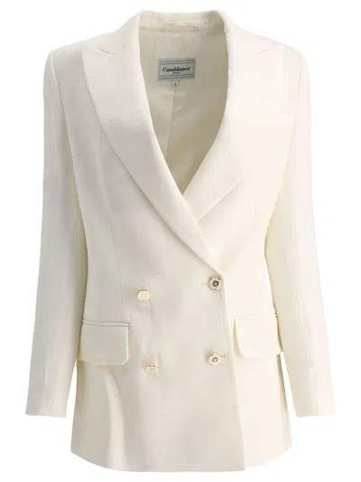 CASABLANCA CASABLANCA SILK BLEND DOUBLE BREASTED BLAZER