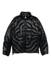 Casablanca Black Quilted Puffer Down Jacket In Blue