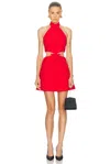 Casablanca Halter Neck Red Dress With Fitted Bodice In Red