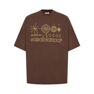 Pre-owned Casablanca Code De Civilisation Oversized T-shirt 'dark Brown' | Men's Size L
