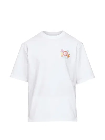 Casablanca Collage Cotton T-shirt In White