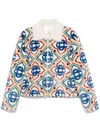 Casablanca Collared Faux-fur Jacket In Weiss