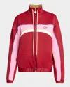 Casablanca Colorblock Oversized Track Jacket In Red