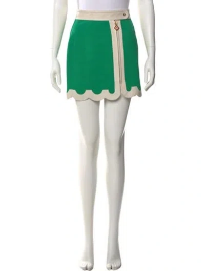 Pre-owned Casablanca Colorblock Pattern Mini Skirt W/ Tags In Green