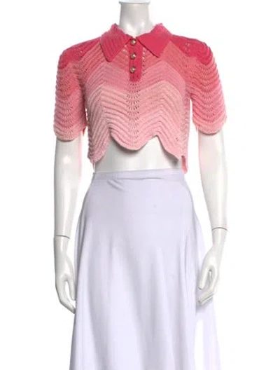 Pre-owned Casablanca Colorblock Pattern Sweater In Pink