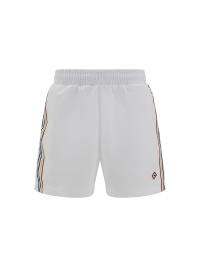 Casablanca Colorful Side Bands Sport Shorts In White
