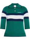 Casablanca Colour-block Polo Top In Green