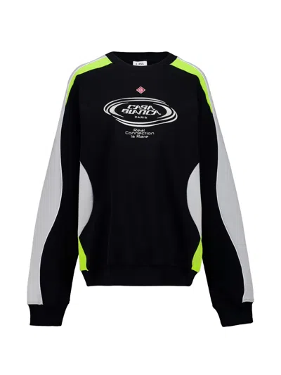 Casablanca Colour-block Logo-print Sweatshirt In Black