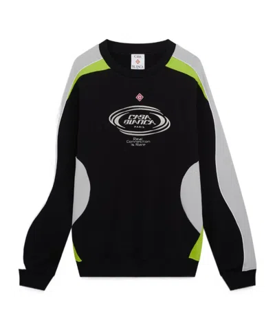 Casablanca Colourblock Long Sleeve Sweatshirt In Black