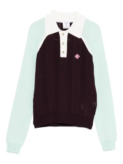 Casablanca Colourblock Polo Top In Multi