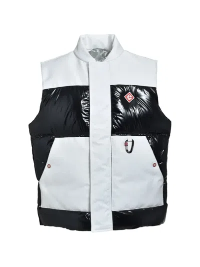 Casablanca Colour-block Ripstop-puffer Gilet In Animal Print