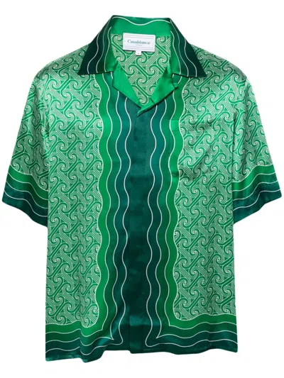 Casablanca Column-monogram Shirt In Green
