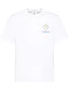 Casablanca White Crewneck T-shirt With Logo Detail On The Front And Maxi Logo Print On The Rear In White