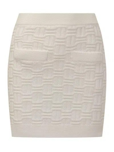 Casablanca Column Skirt In White