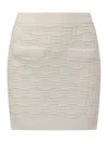 Casablanca Column Stitch Mini Skirt In White