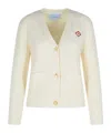 Casablanca Column Stitch Cardigan In White