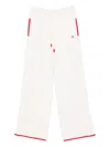 Casablanca Contrast-trim Waffle-knit Trousers In Neutral