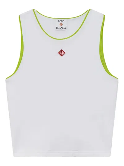 Casablanca Contrasting-trim Top In White