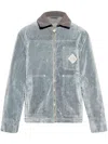 Casablanca Gray Peach Texture Denim Jacket In 灰色