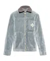 Casablanca Gray Peach Texture Denim Jacket In Gray