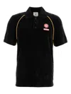 Casablanca Ribbed Collar Corduroy Polo Shirt With Short Sleeves In Black