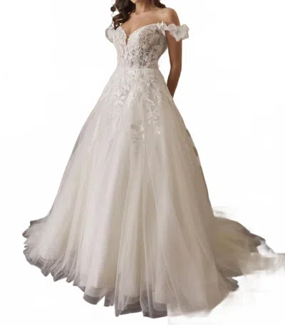 Casablanca Corinne Wedding Gown In Champagne/nude In White