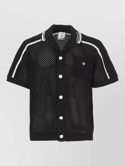 Casablanca Cotton Blend Shirt Logo Chest Pocket In Black