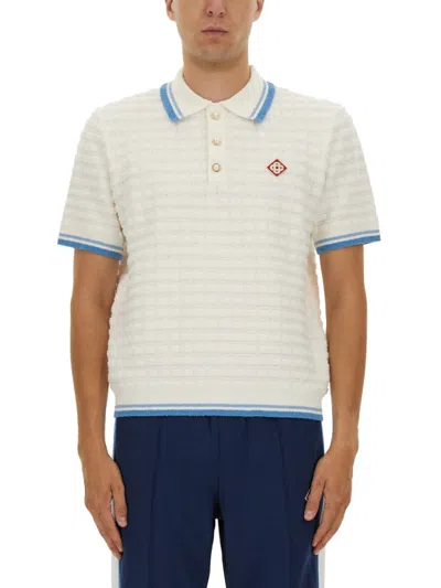 CASABLANCA CASABLANCA COTTON BOUCLÉ POLO SHIRT