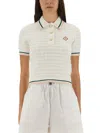 Casablanca Textured Cotton Polo Shirt With Contrast Collar In White